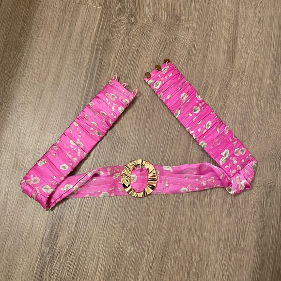 Sabina Musayev Terranova/Kimber Floral Chiffon Midi Dress - Large, Fuchsia/Pink - Picture 7 of 15